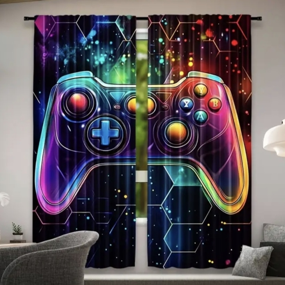 Colorful Gaming Controller Curtain - Picture 2 of 4